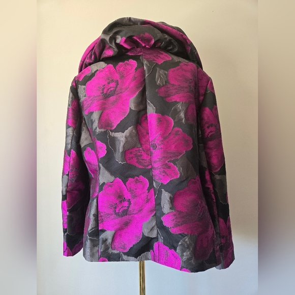 LAFAYETTE 148 Floral Dress Jacket - Pinky Purple and Gray. Size 14 - Picture 4 of 13